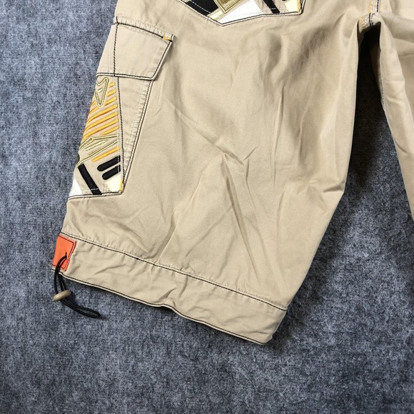 COOGI Cargo Shorts Mens 38 Beige Embroidered Drawstring Hip Hop Streetwear Y2K - Picture 12 of 16